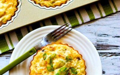 Tartas de desayuno sin corteza con champiñones y queso de cabra
