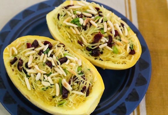 Calabaza Espagueti con Arándanos