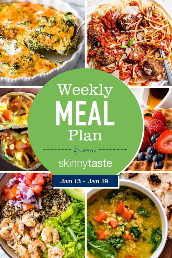 Plan de comidas Skinnytaste (del 13 de enero al 19 de enero)