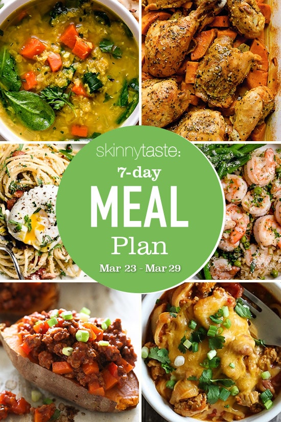 Plan de comidas saludables de 7 días (del 23 de marzo al 29 de marzo)