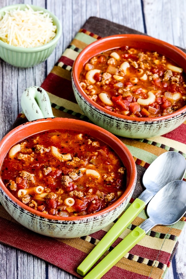 Sopa italiana de salchicha, tomate y pesto – Kalyn's Kitchen