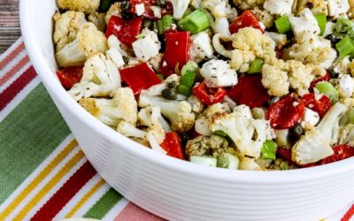 Ensalada de coliflor asada con queso feta, alcaparras y pimiento rojo – Kalyn's Kitchen