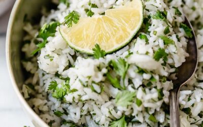 Receta instantánea de arroz con cilantro y lima y arroz