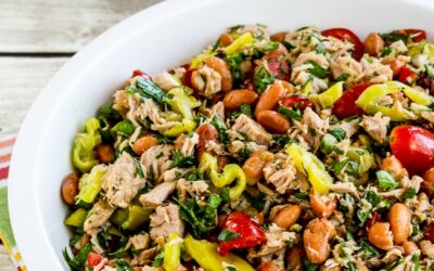 Ensalada de frijoles pintos con atún, tomates y peperoncini – Kalyn's Kitchen