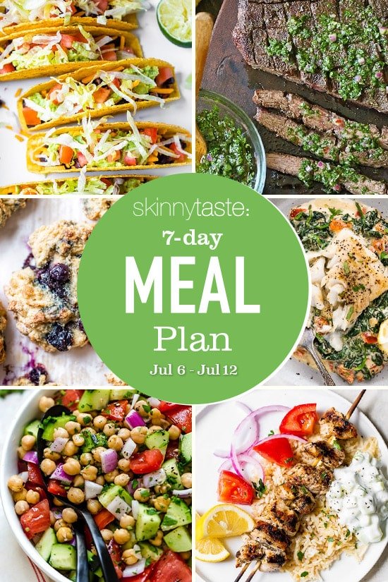 Plan de comidas saludables de 7 días (del 6 de julio al 12 de julio)