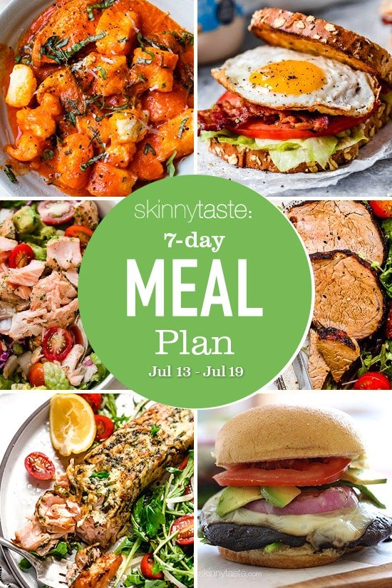 Plan de comidas saludables de 7 días (13-19 de julio)