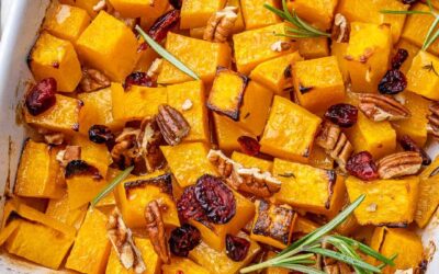 Calabaza de nuez asada con arce y nueces