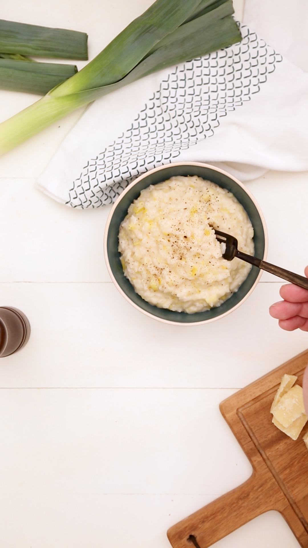 Paso a paso: un cremoso risotto de puerros
