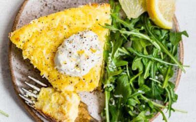 Cacio e Pepe Frittata con coliflor y yogur de limón