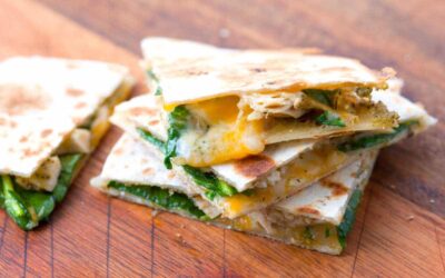 Quesadillas de pollo al pesto