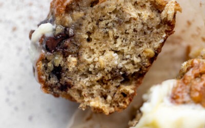 Muffins de plátano – Muffins de avena y plátano con chispas de chocolate