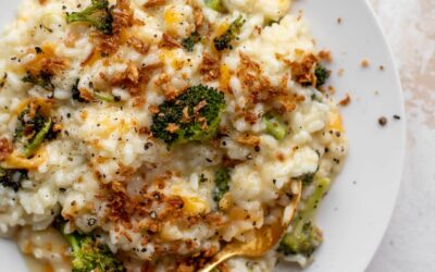 Risotto de brócoli y queso cheddar – Receta de risotto de brócoli asado y queso cheddar