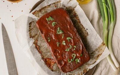Pastel de Carne Vegano de Lentejas con Glaseado de Tomate