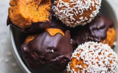 Bolas Bliss de pastel de zanahoria vegano (sin hornear, sin gluten)