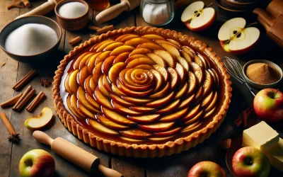 Tarta de manzana caramelizada