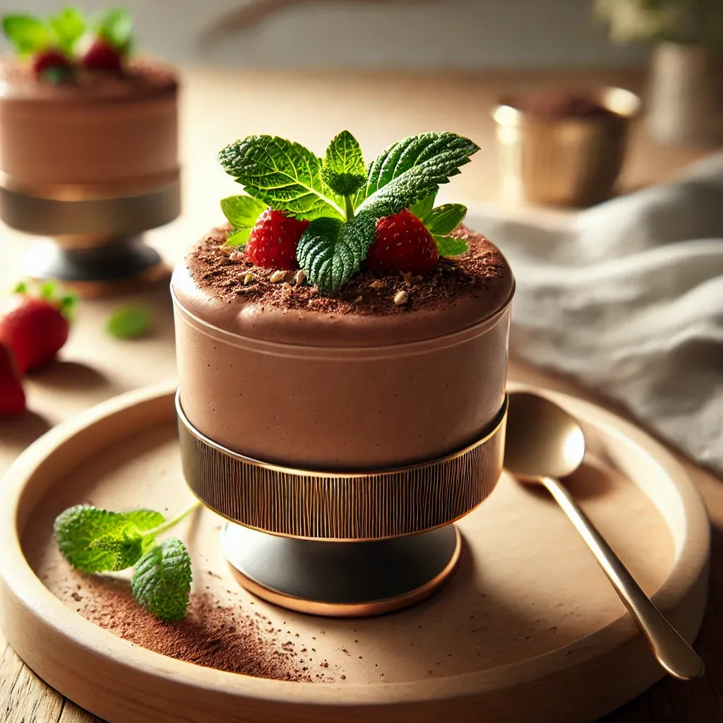 Mousse de chocolate vegano con aguacate