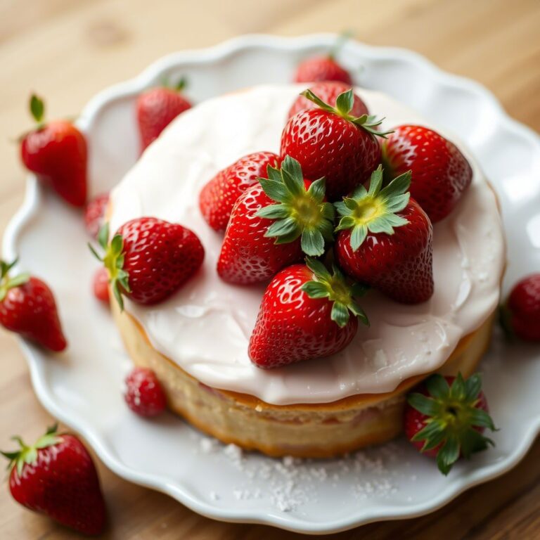 Tarta de fresas con crema